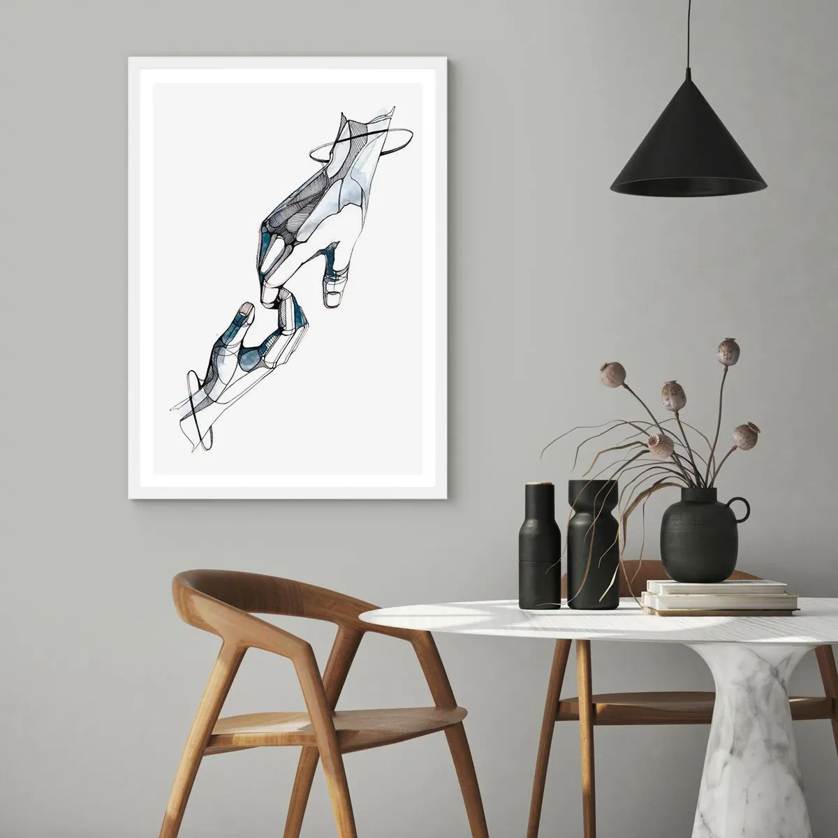 Poster in white frmae - Good Gesture - 30x40 cm