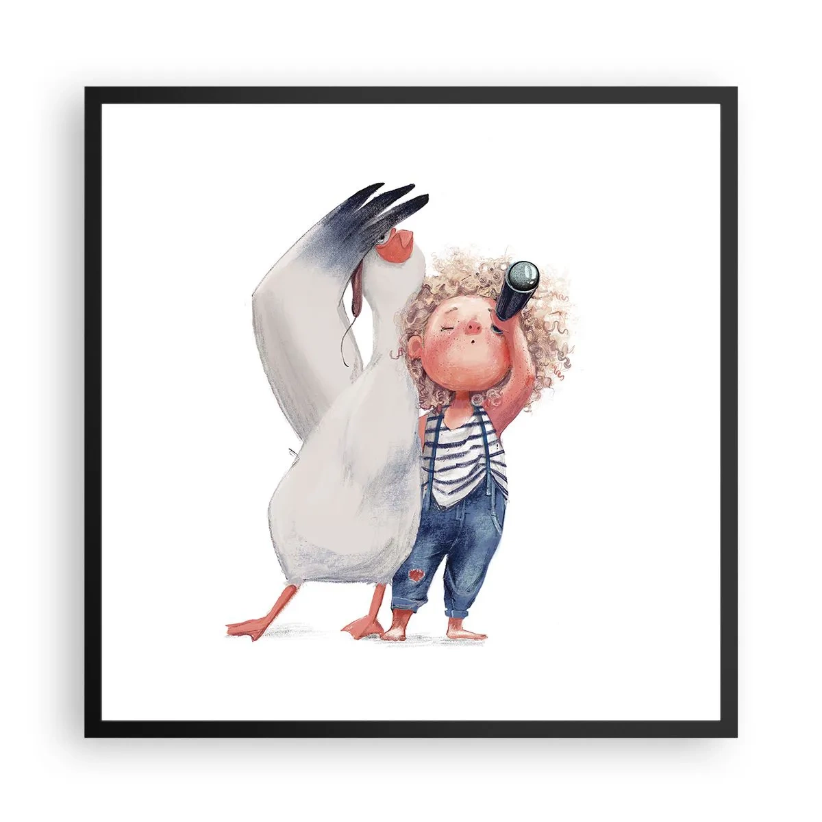 Poster in black frame - Plan of a Great Journey - 60x60 cm