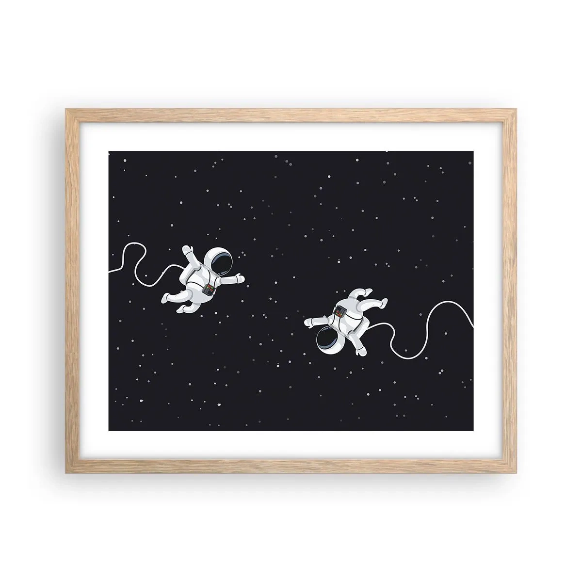 Poster in light oak frame - Space Dance - 50x40 cm