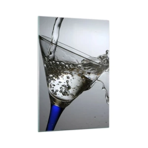 Glass picture - Crystal Clear Water in a Crystal Glass - 70x100 cm