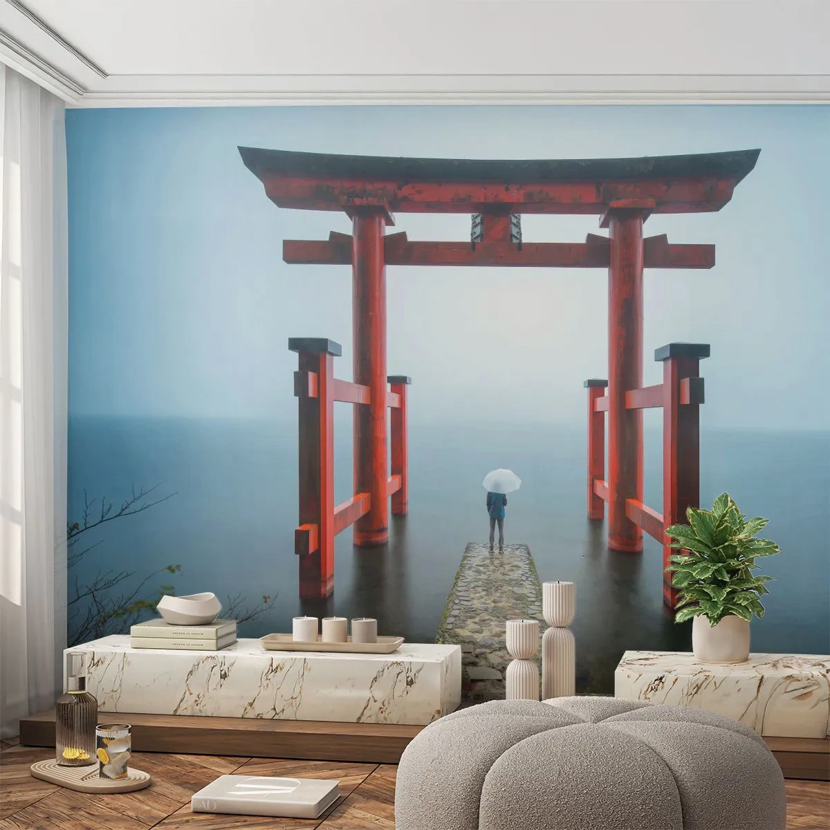 Photo Wallpaper Standard Eco - Japanese Musings - Asia, Hakone Temple, Japan - 500x350 cm