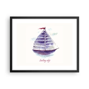 Poster in black frame - Full Sails And Calm Waters - 50x40 cm