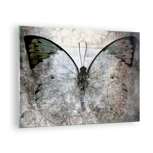 Glass picture - Abstract butterfly on the background of an old ornament - 70x50cm - Secessionist Style - Modern wall decoration for the living room and bedroom ARTTOR