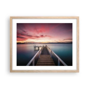 Poster in light oak frame - Mild Flame of an Evening - 50x40 cm
