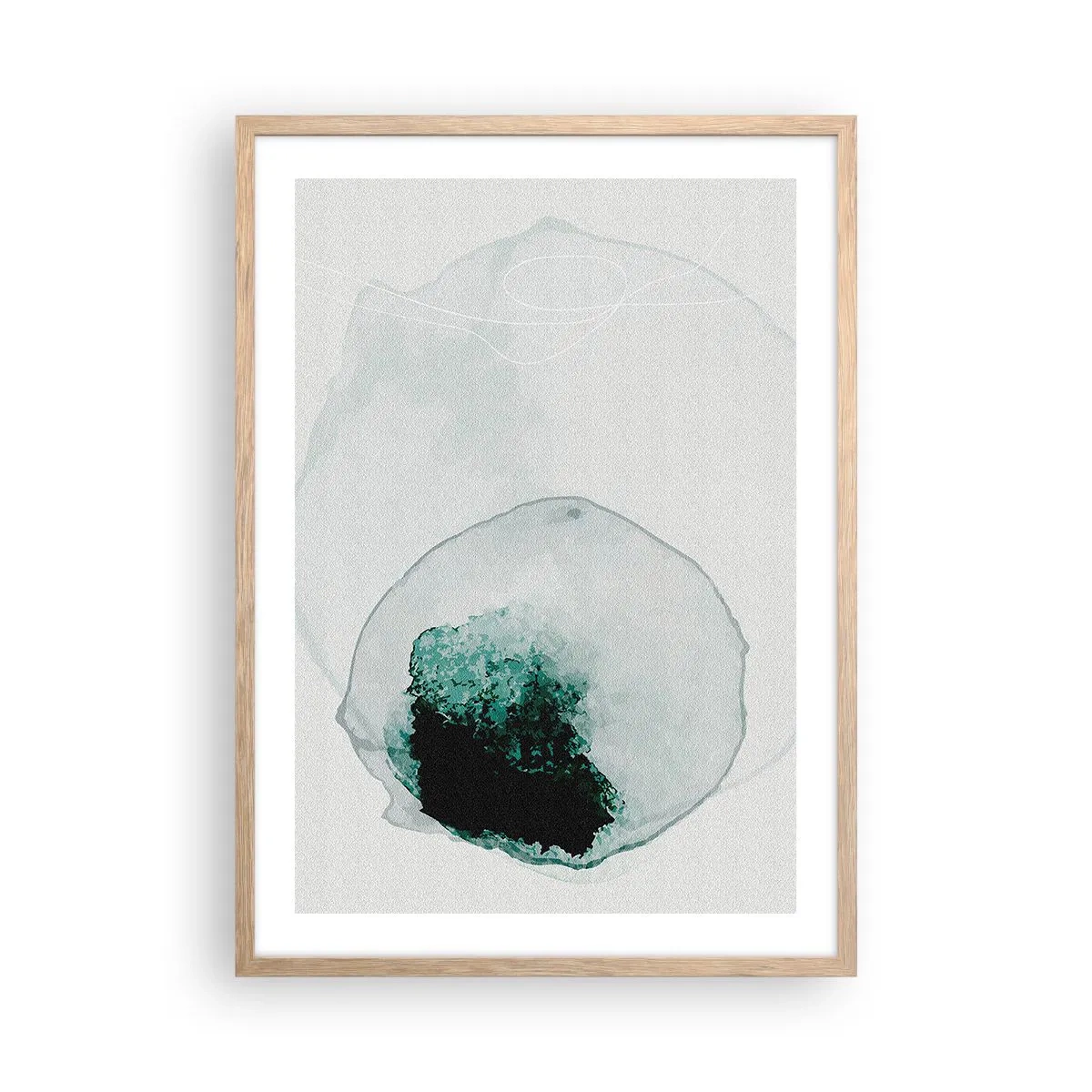 Poster in light oak frame - In a Waterdrop - 50x70 cm