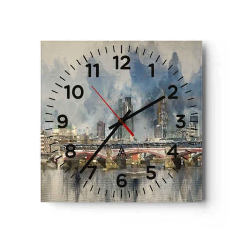 Wall clock - Clock on glass - London in Its Beauty - 30x30 cm