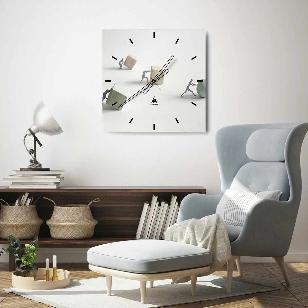 Wall clock - Clock on glass - That's Life - 30x30 cm