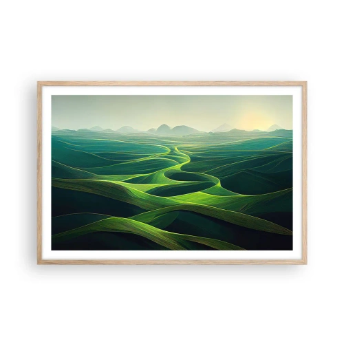 Poster in light oak frame - In Green Valleys - 91x61 cm