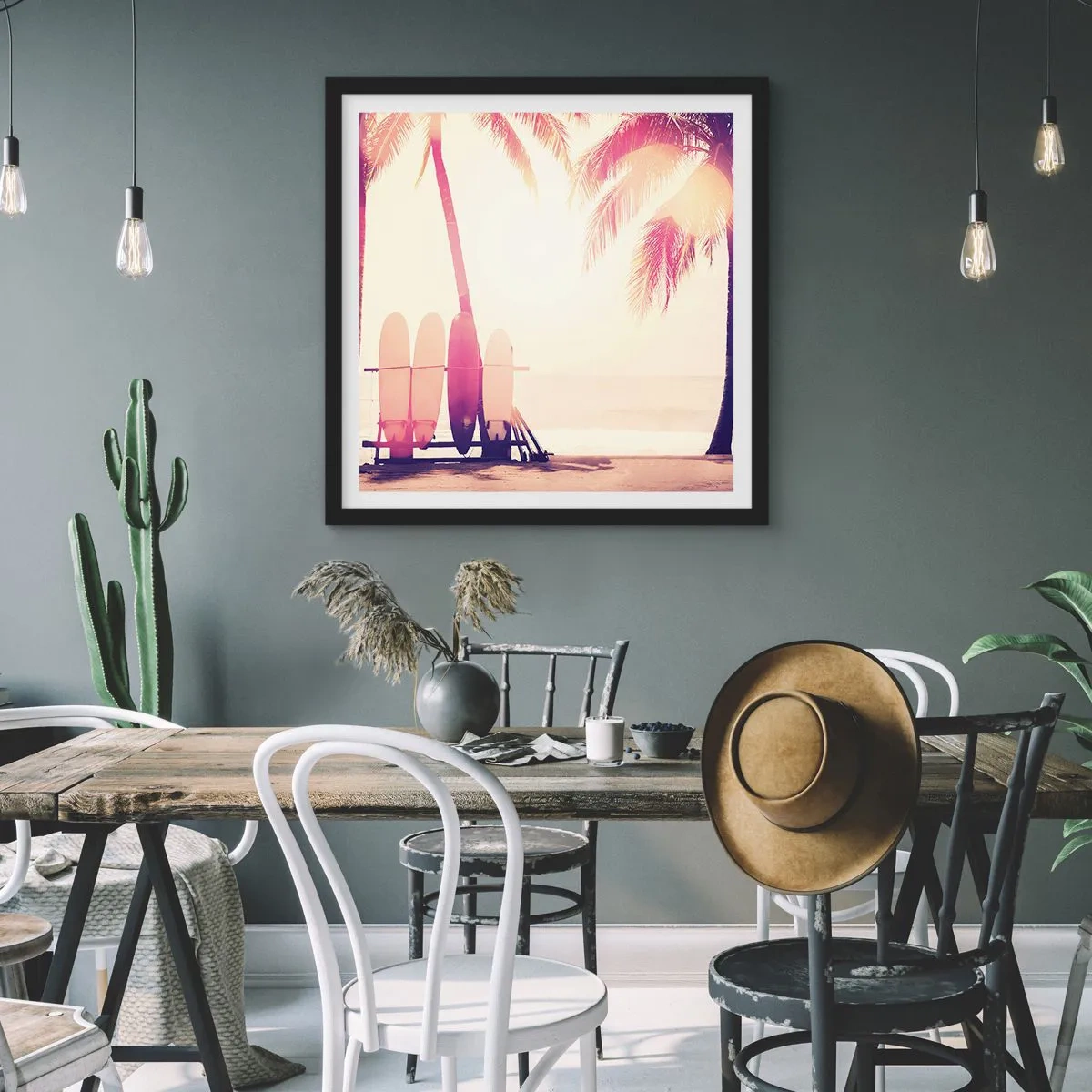 Poster in black frame - It Will Be a Wonderful Day - 30x30 cm