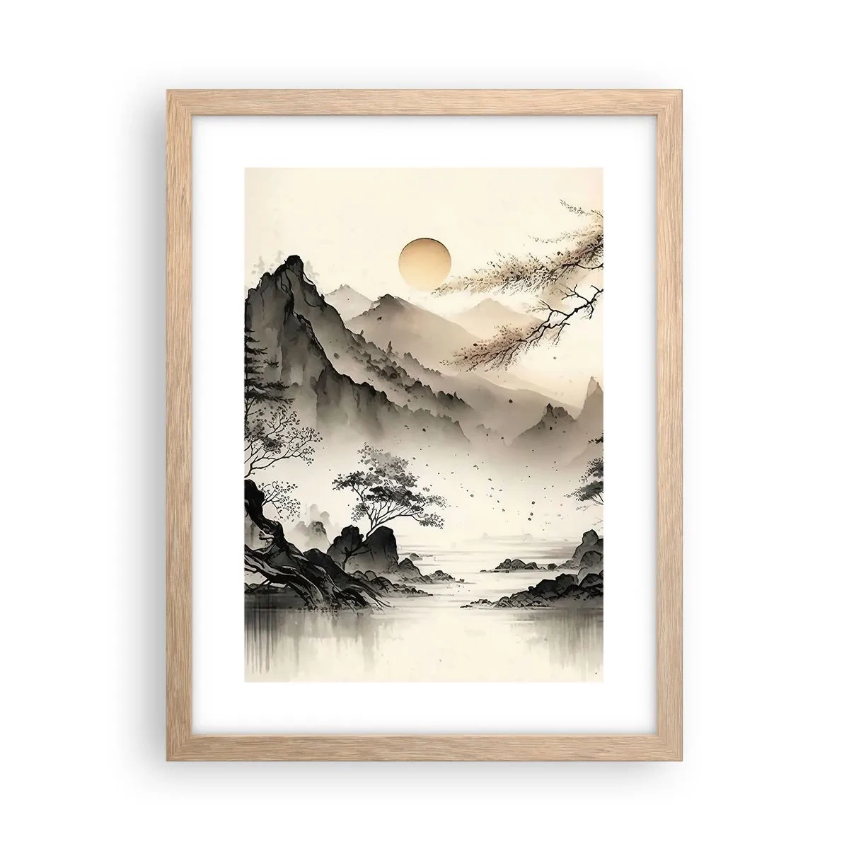 Poster in light oak frame - Unique Charm of the Orient - 30x40 cm