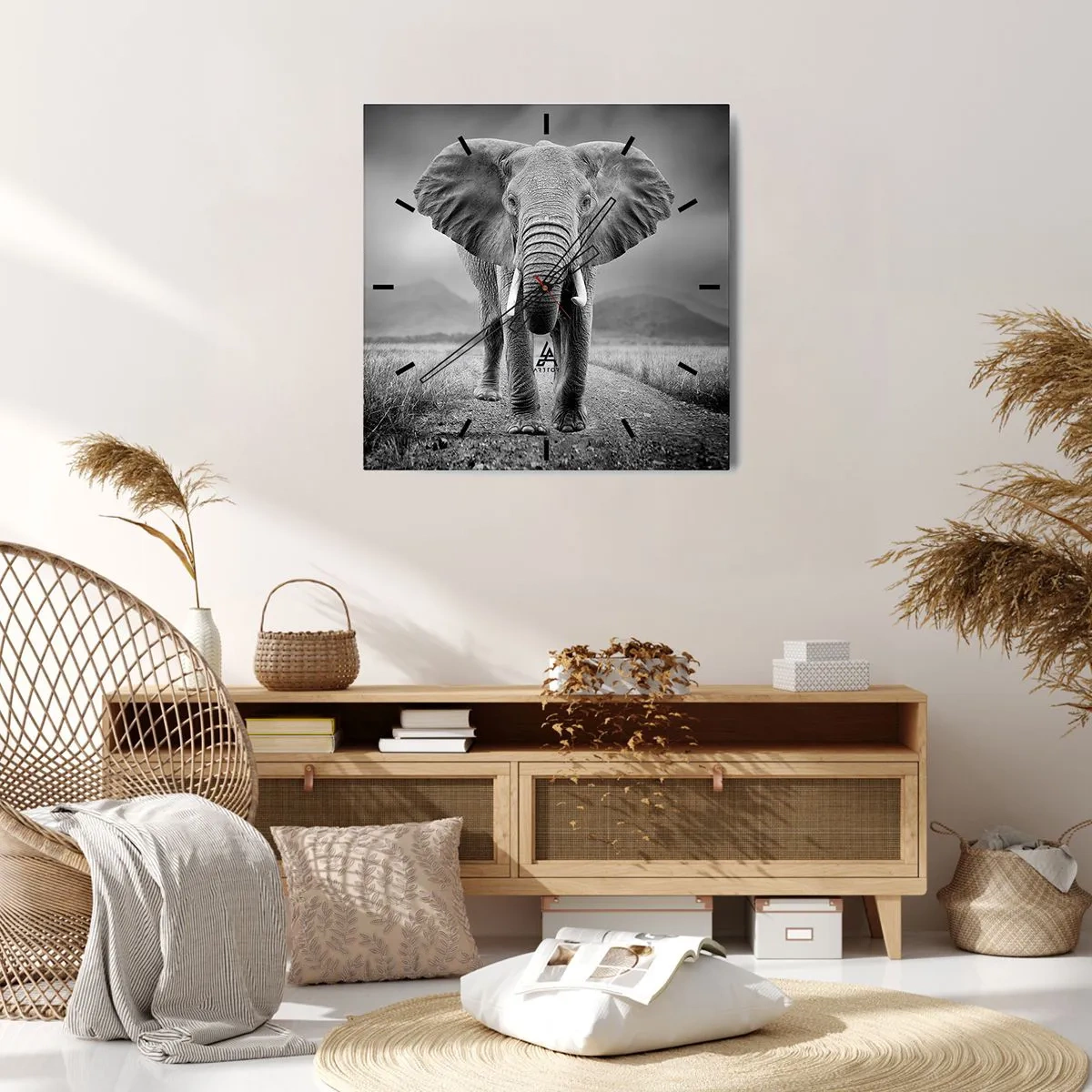 Wall clock - Clock on glass - Welcoming of the Host - 30x30 cm