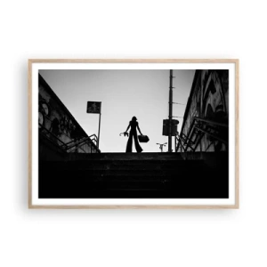 Poster in light oak frame - City Wander - 100x70 cm