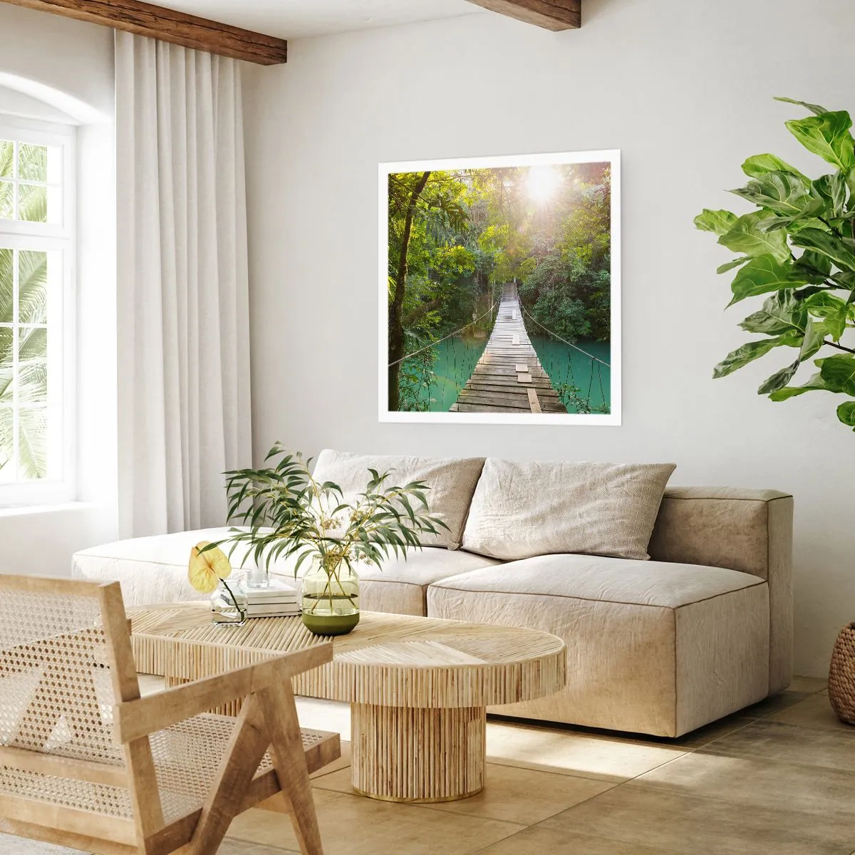 Poster - Azure Water in Azure Forest - 30x30 cm