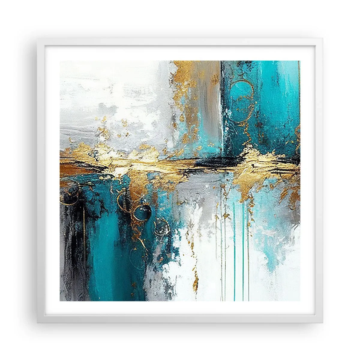 Poster in white frmae - Everything Flows - 60x60 cm