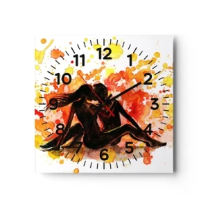 Wall clock - Clock on glass - And There Was Light - 40x40 cm