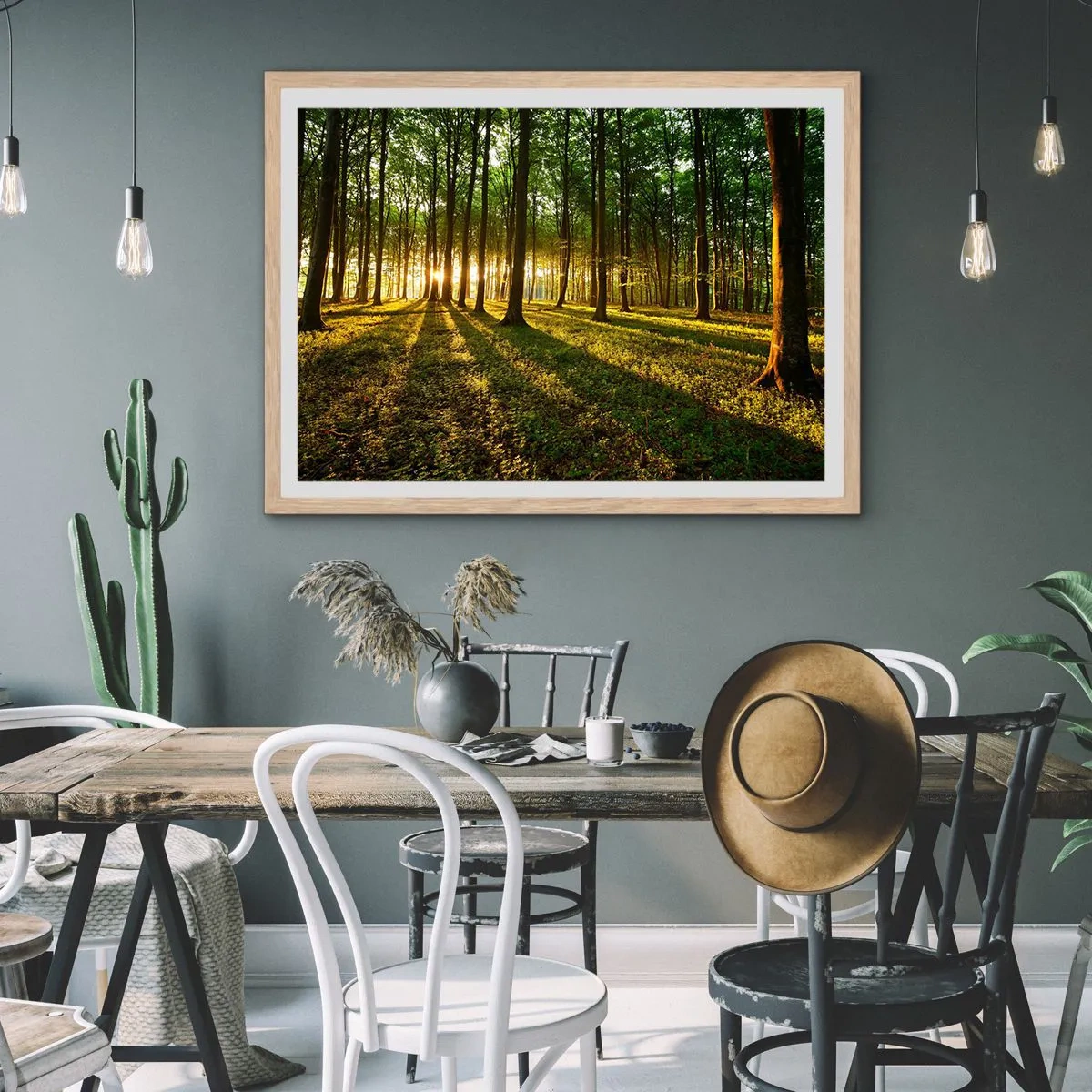 Poster in light oak frame - Photography of All Springs - 100x70 cm