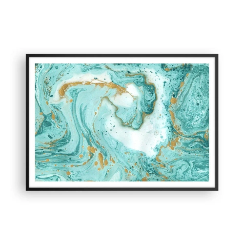 Poster in black frame - Under the Great Wave of the Edo Period - 100x70 cm