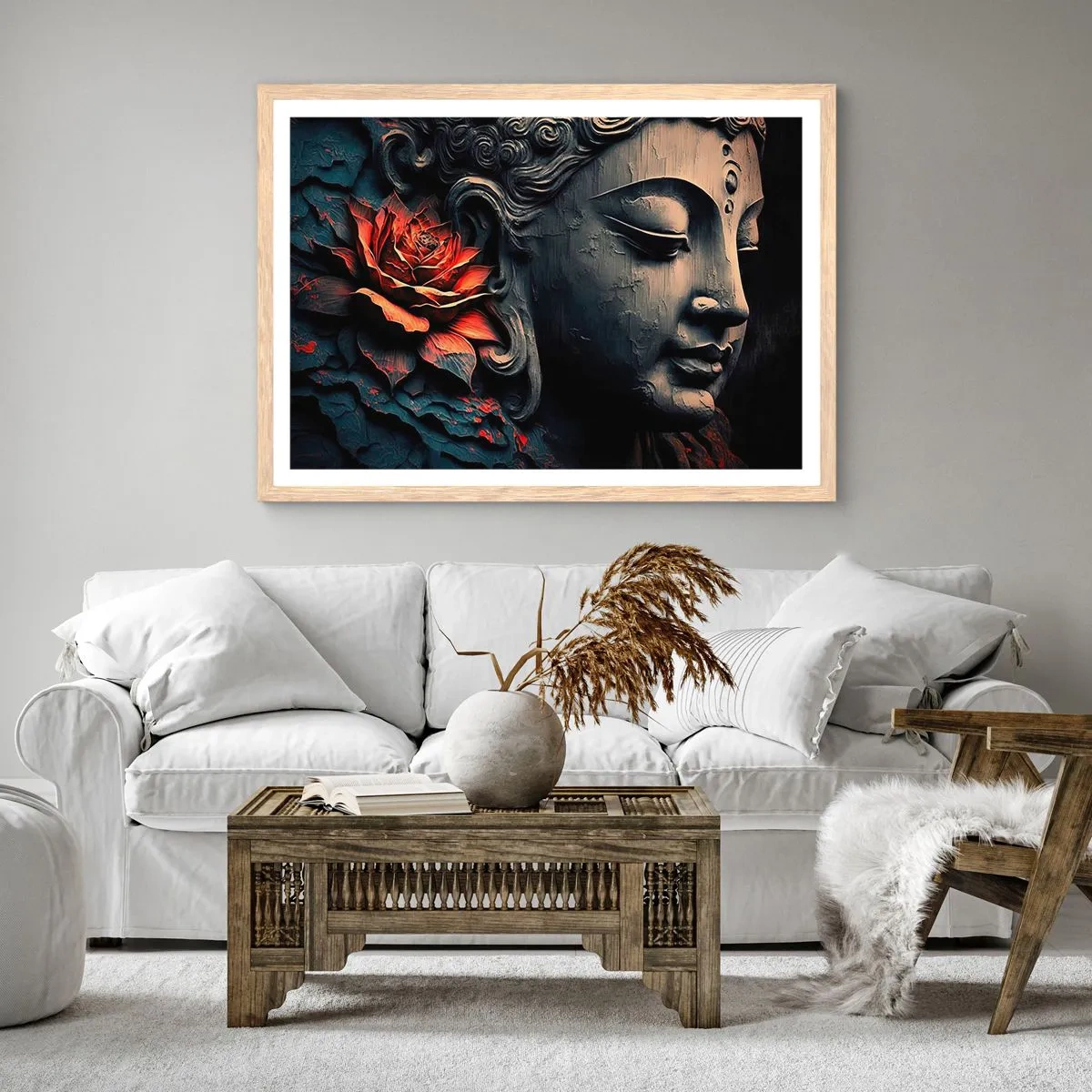 Poster in light oak frame - In Harmony with the World - 70x50 cm