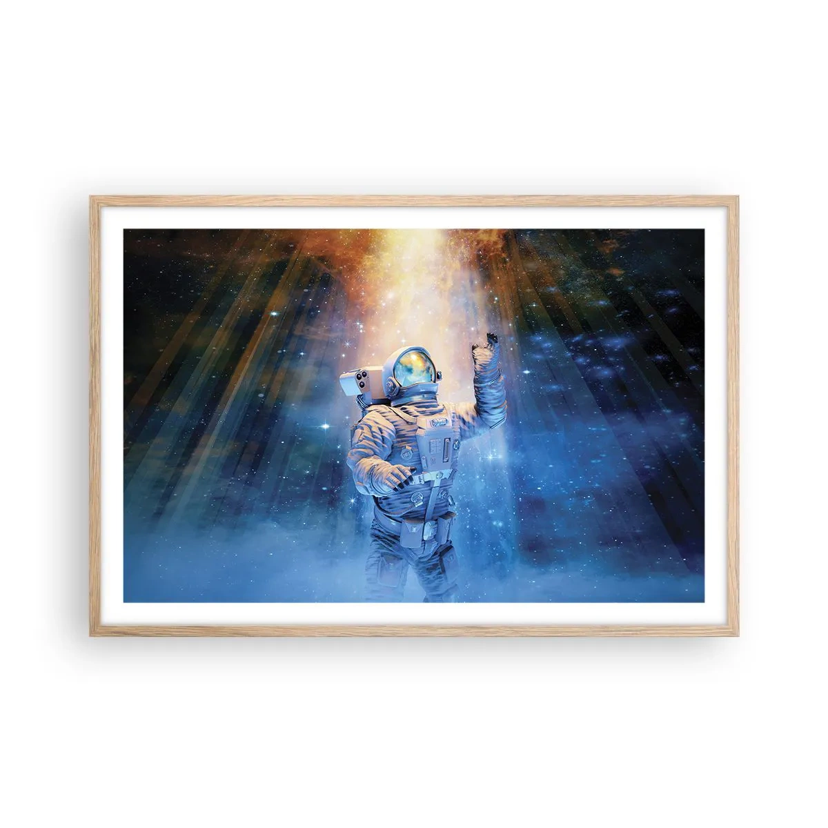 Poster in light oak frame - Finally at the Destination - 91x61 cm