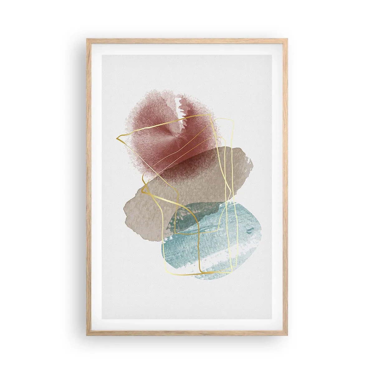 Poster in light oak frame - Beads of Space - 61x91 cm