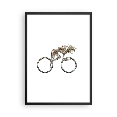 Poster in black frame - A bicycle made of metal parts - 50x70cm - Wonderful Machinery - Modern wall decoration for the living room and bedroom ARTTOR