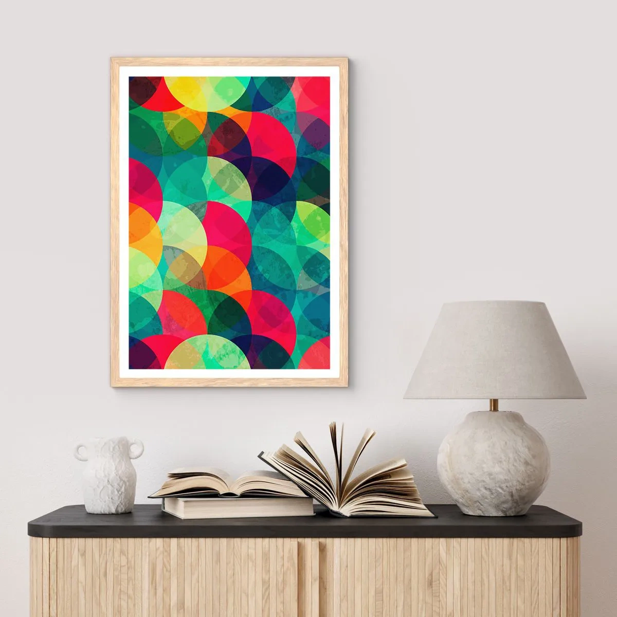 Poster in light oak frame - Into the Rainbow - 50x70 cm