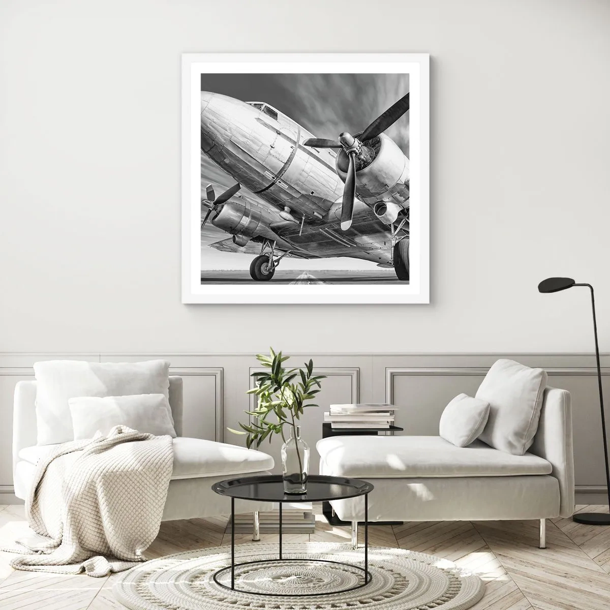 Poster in white frmae - Always Ready to Fly - 60x60 cm