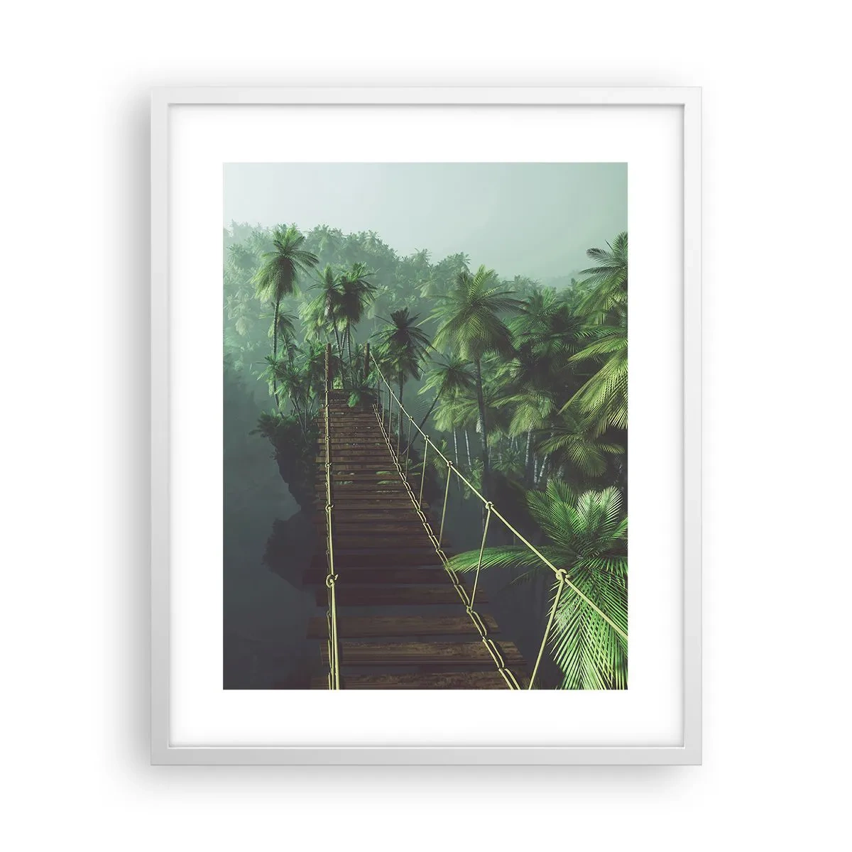 Poster in white frmae - Hanging Bridge in the Green - 40x50 cm