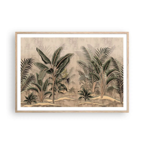 Poster in light oak frame - Engraving in Colonial Style - 100x70 cm