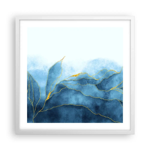 Poster in white frmae - Blue In Gold - 50x50 cm