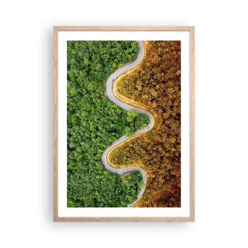 Poster in light oak frame - Borders and Breakthroughs - 50x70 cm