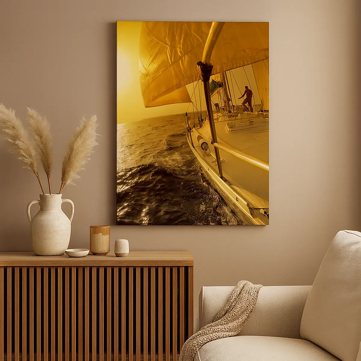 Canvas picture - Golden Evening after a Colourful Day - 50x70 cm