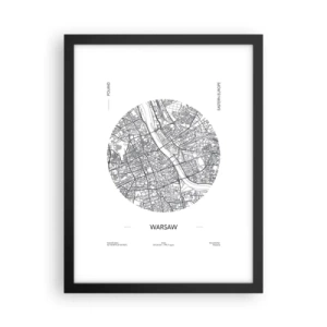 Poster in black frame - Anatomy of Warsaw - 30x40 cm