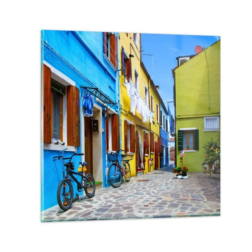 Glass picture - Sweet, Pastel Alley - 60x60 cm