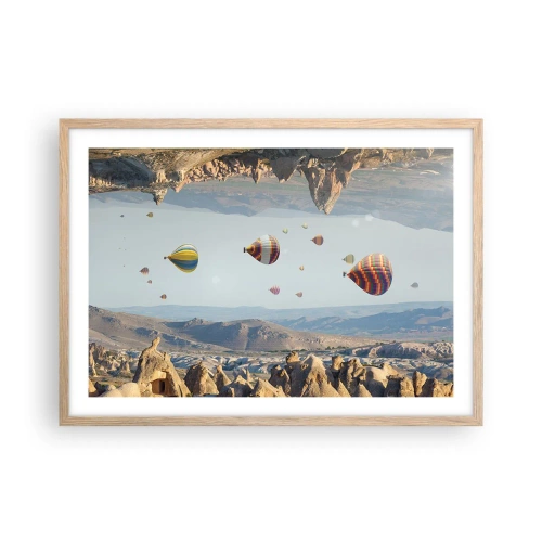 Poster in light oak frame - Here Everything Is Possible - 70x50 cm