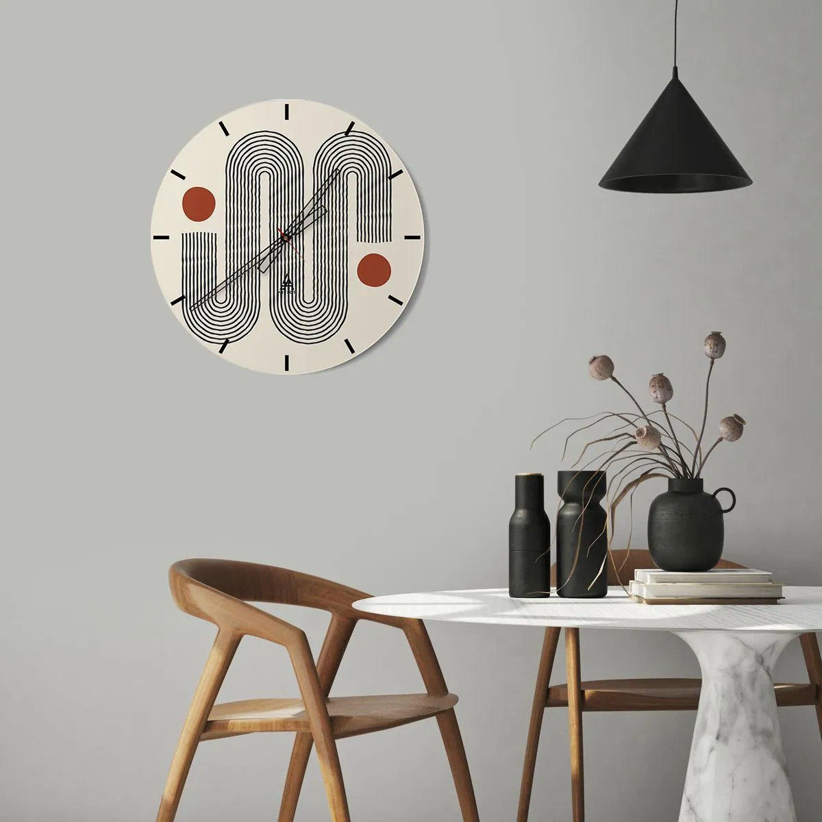 Wall clock - Clock on glass - From Beginning till the End - 30x30 cm