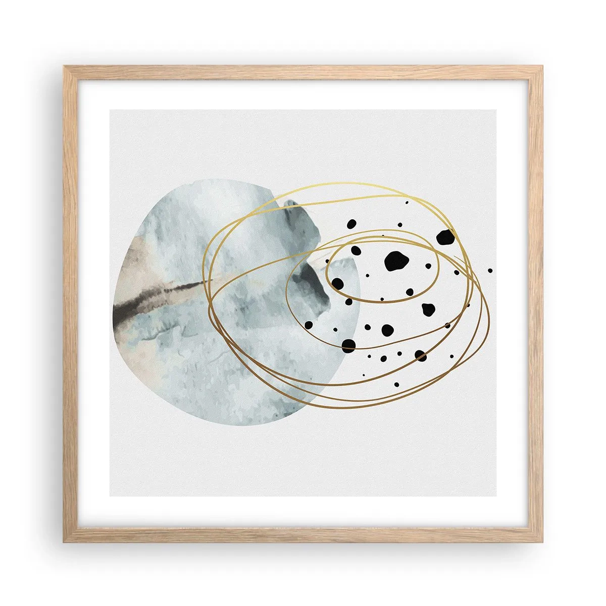 Poster in light oak frame - In the Embrace of Space - 50x50 cm