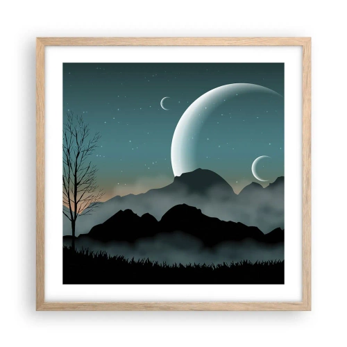 Poster in light oak frame - Carnival of a Starry Night - 50x50 cm