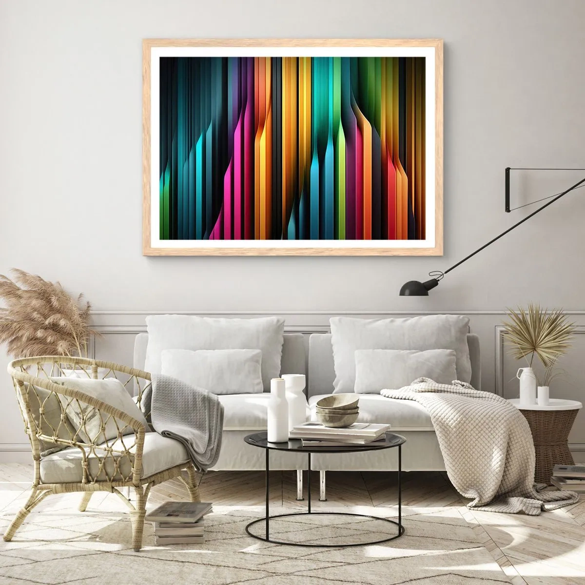 Poster in light oak frame - Light Organs - 50x40 cm