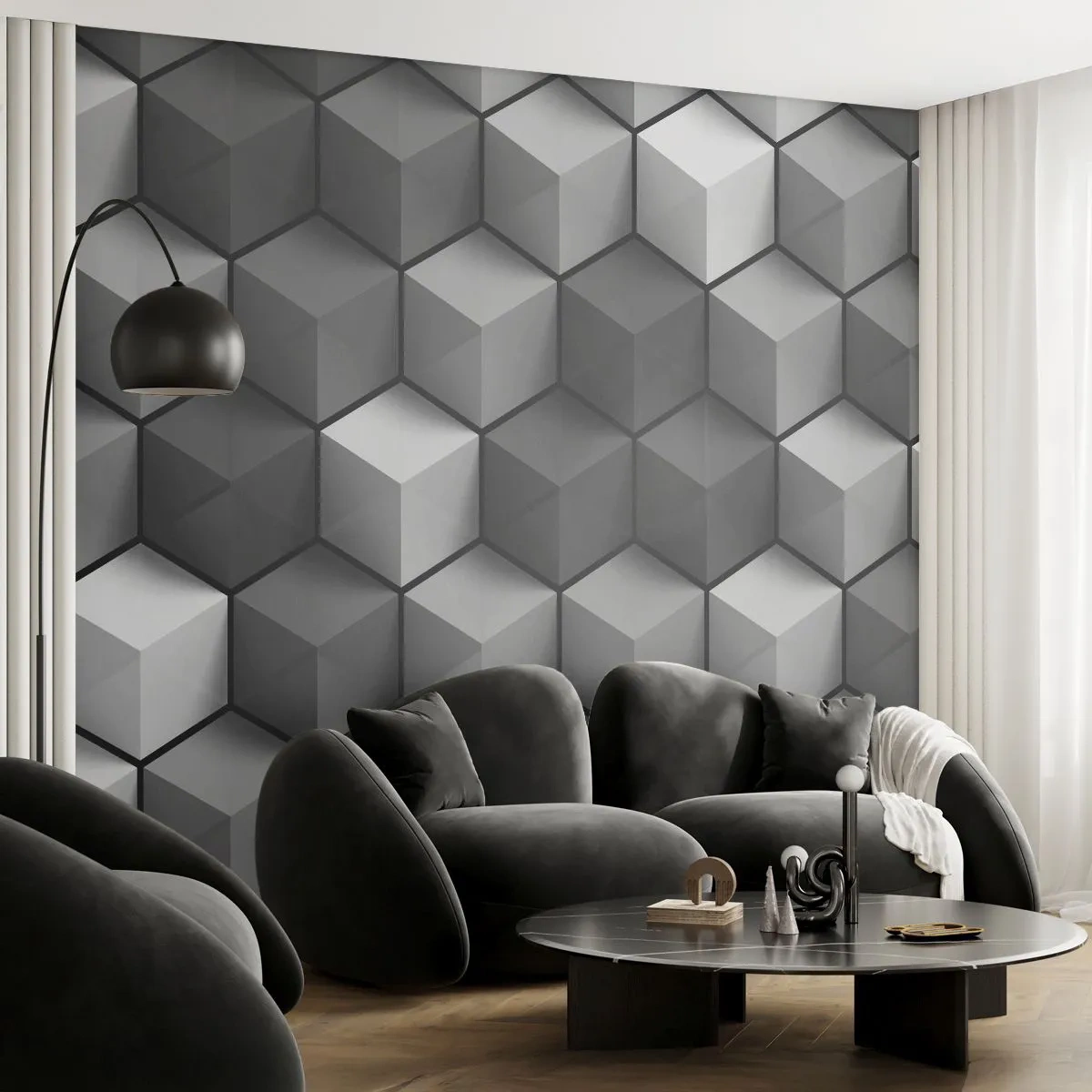 Photo Wallpaper Premium Canvas - Cubist Jigsaw - 3D, Cube, Modern - 100x70 cm