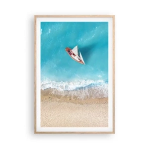 Poster in light oak frame - On the Border of Blue and Gold - 61x91 cm