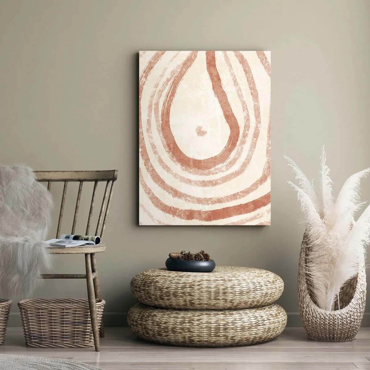 Canvas picture - Coral Circles - Composition - 50x70 cm