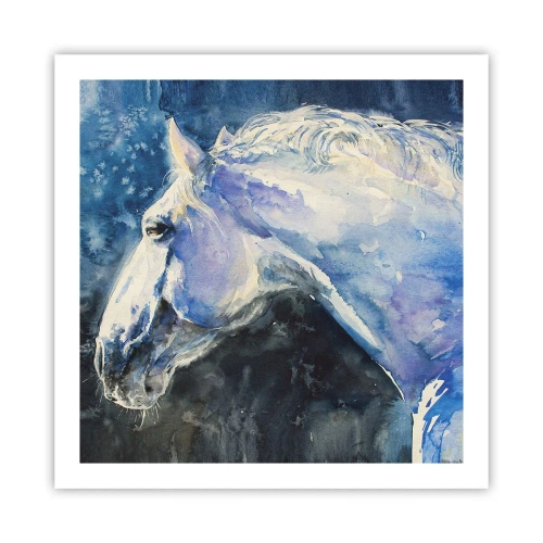 Poster - Portrait in Blue Light - 60x60 cm