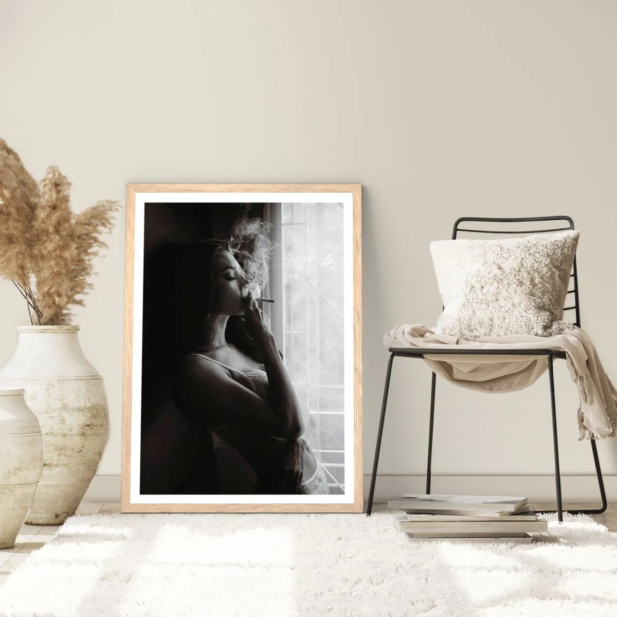 Poster in light oak frame - Sensual Moment - 30x40 cm