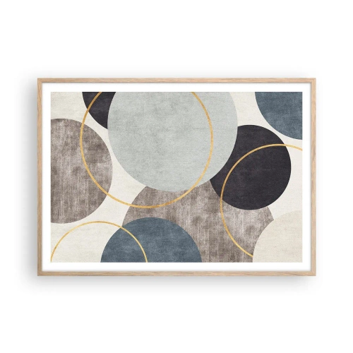 Poster in light oak frame - Wheel after Wheel - 100x70 cm
