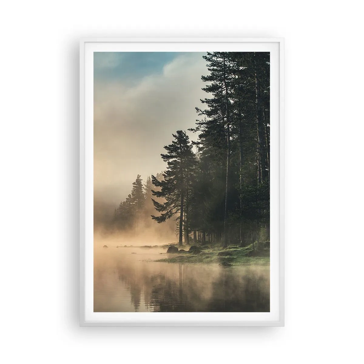 Poster in white frmae - Birth of a Day - 70x100 cm