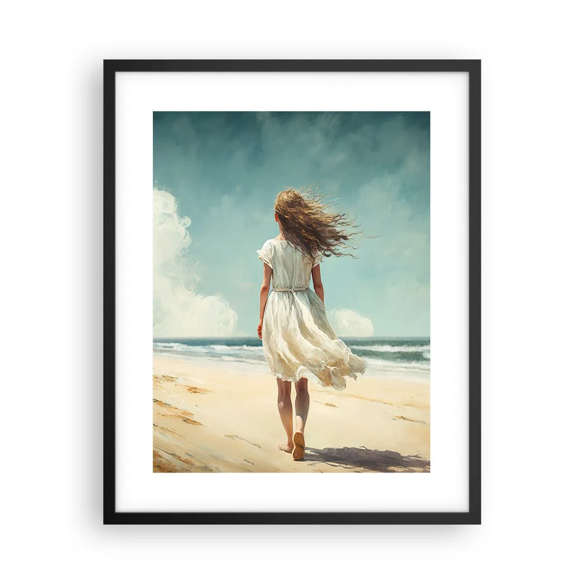 Poster in black frame - Meeting the Sun aand the Wind - 40x50 cm