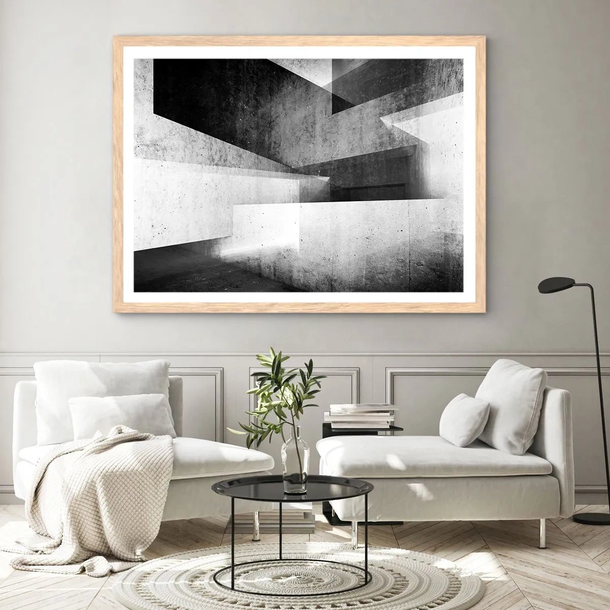 Poster in light oak frame - Structure of Space - 40x30 cm