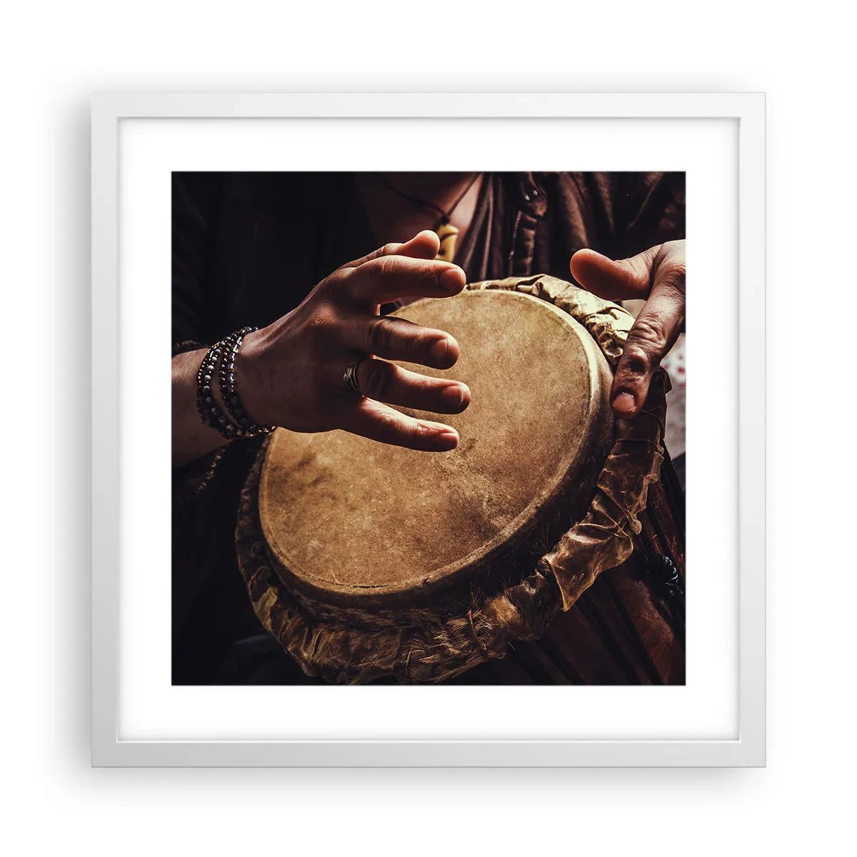Poster in white frmae - In the Rhythm of the Heart - 40x40 cm