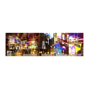 Photo Wallpaper Sample Standard Eco - In the Sea of Light - City, Architecture, Night life - 100x30 cm